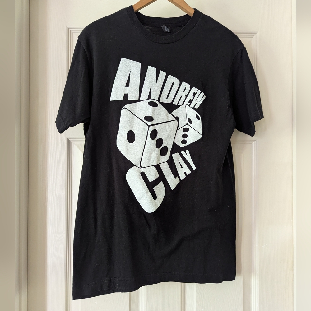 Andrew Dice Clay Black & White T Shirt From Las Vegas Size Medium 100% Cotton